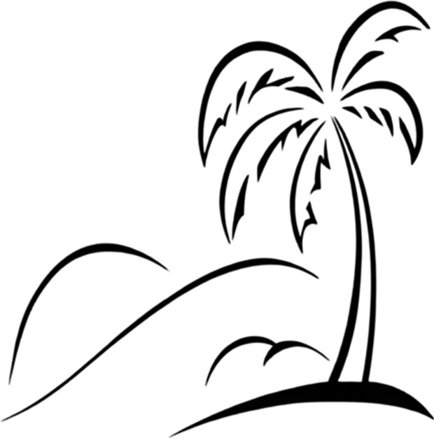 PSD palmen und strand-clipart