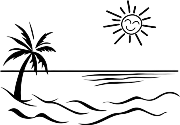 PSD palmen und strand-clipart