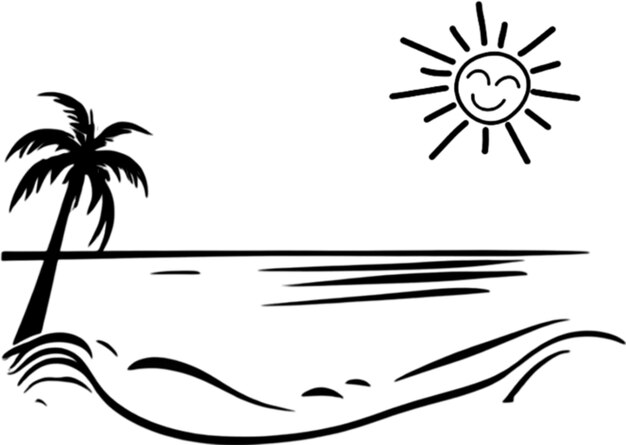 PSD palmen und strand-clipart