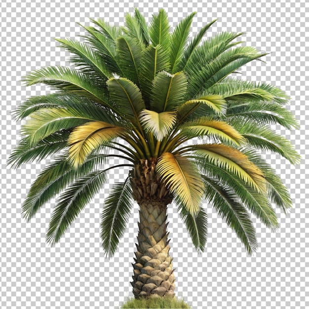 Palmera aislada sobre un fondo transparente