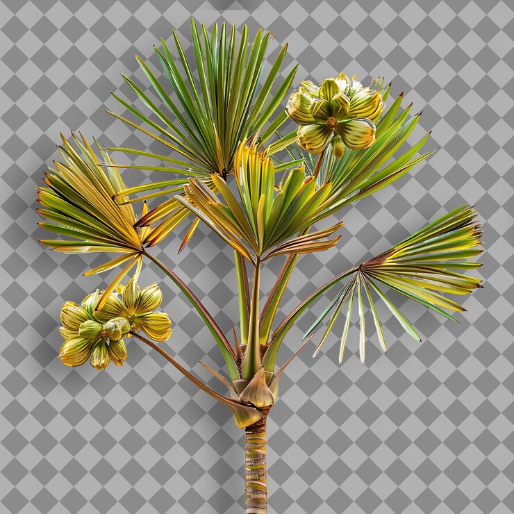 PSD una palmera con un fondo blanco con un fondo gris