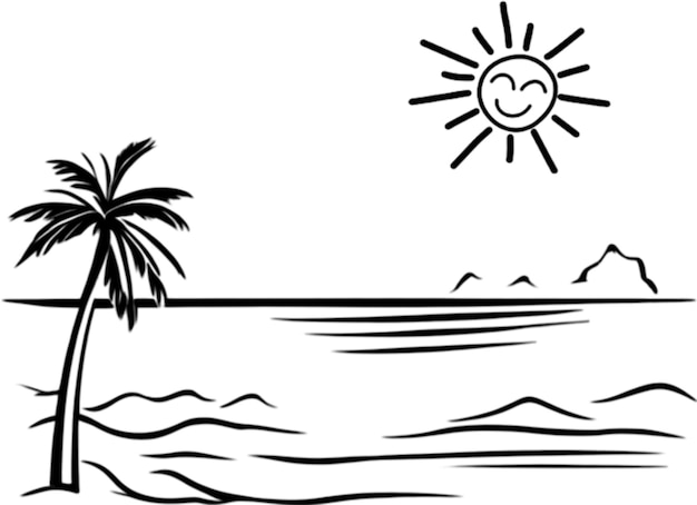 PSD palmeras y clipart de la playa