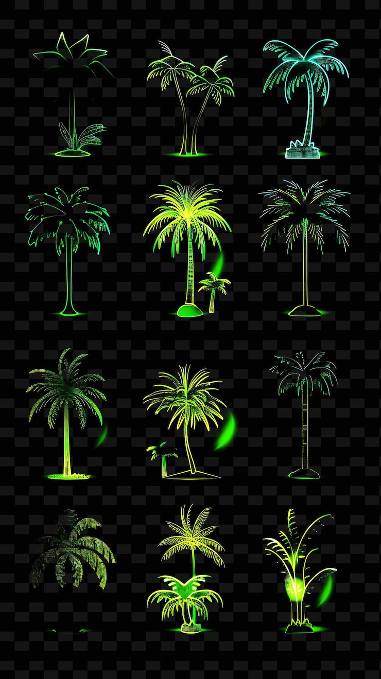 PSD palmeras en un fondo transparente