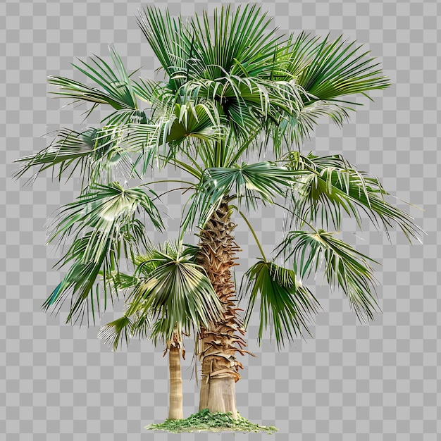 PSD palmier de tucum avec une canopée mince et plumée clipart isolé de taille moyenne png psd sans bg
