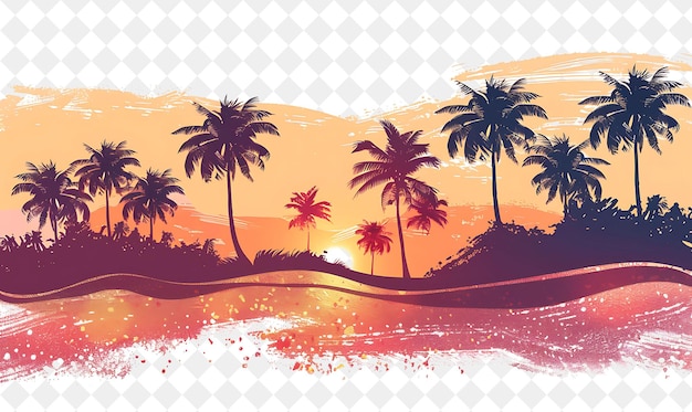 des palmiers au coucher du soleil