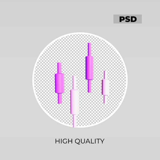 Palo de vela de icono 3d