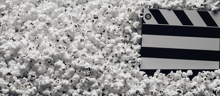 PSD palomitas de maíz y clapperboard