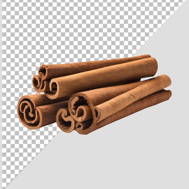 palos de canela sobre un fondo transparente