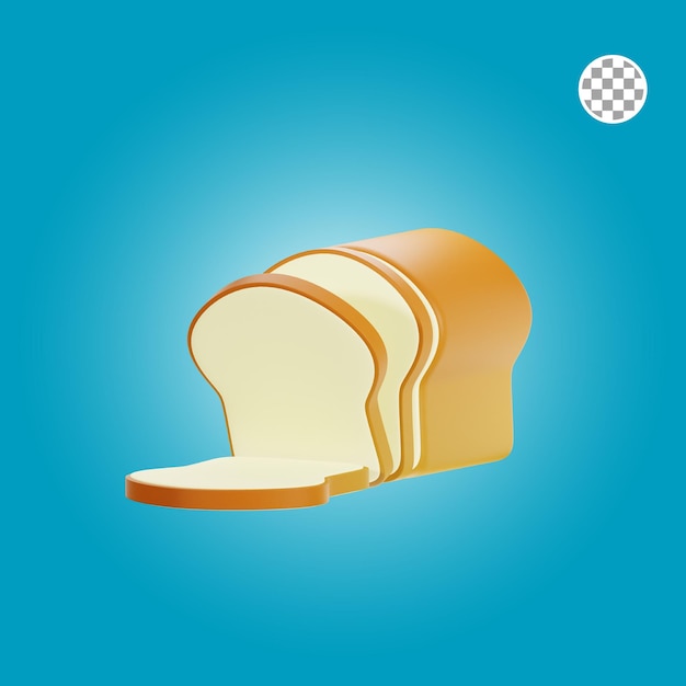 pan, 3d, ilustración