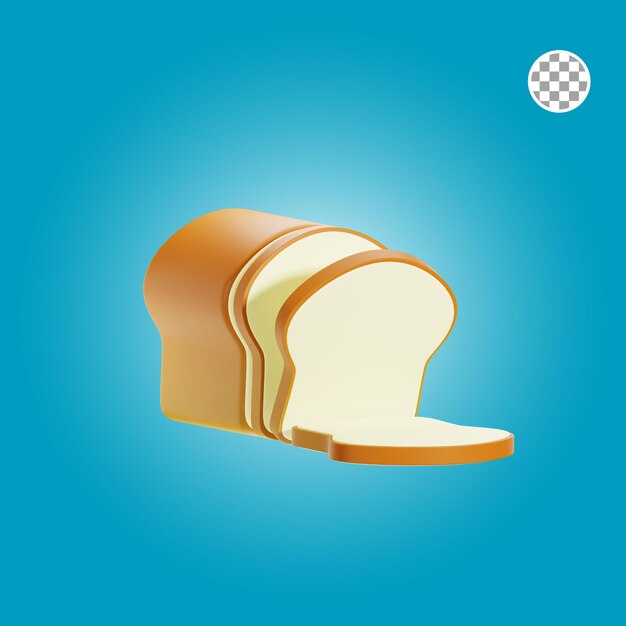 pan, 3d, ilustración