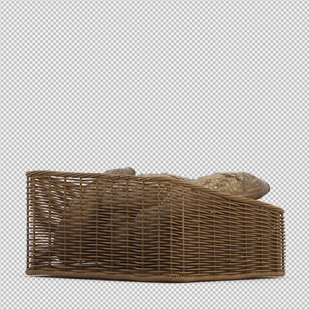 Pan 3D isométrico aislado render