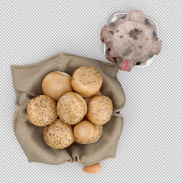 Pan 3D isométrico aislado render