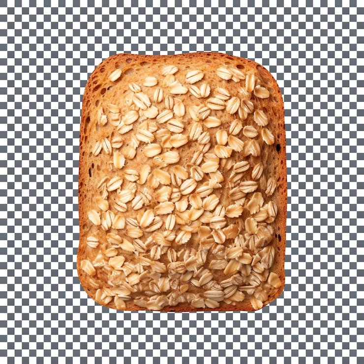 PSD pan de avena recién horneado aislado sobre un fondo transparente