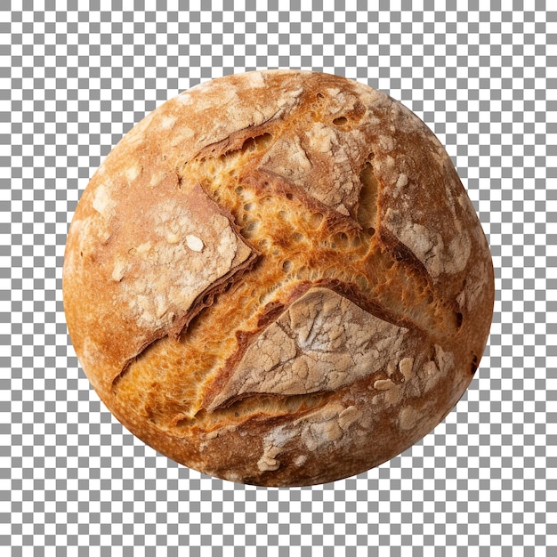 Pan de espelta recién horneado aislado sobre fondo transparente