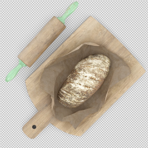 Pan isométrico 3d aislado