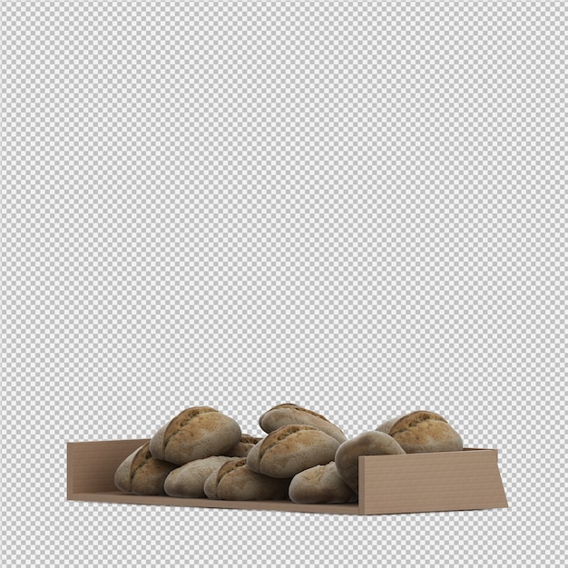 Pan isométrico 3d aislado