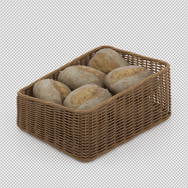 Pan isométrico 3d aislado