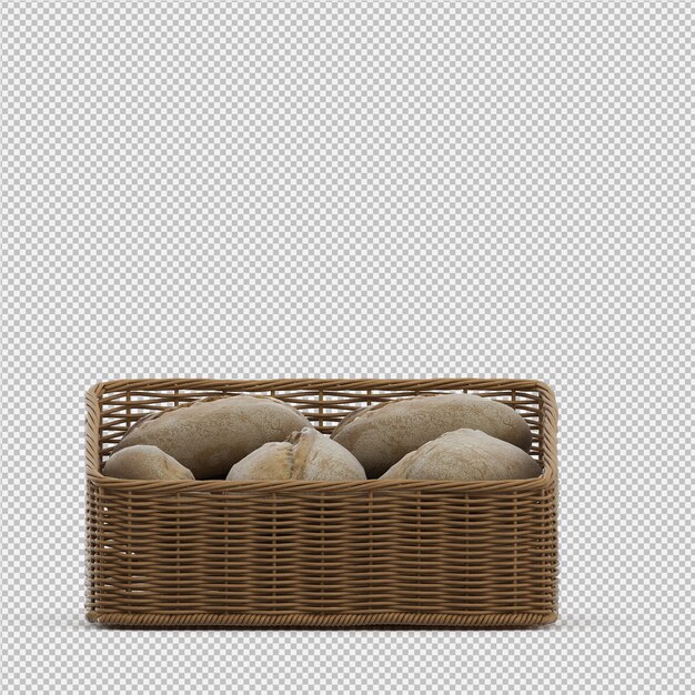 Pan isométrico 3d aislado