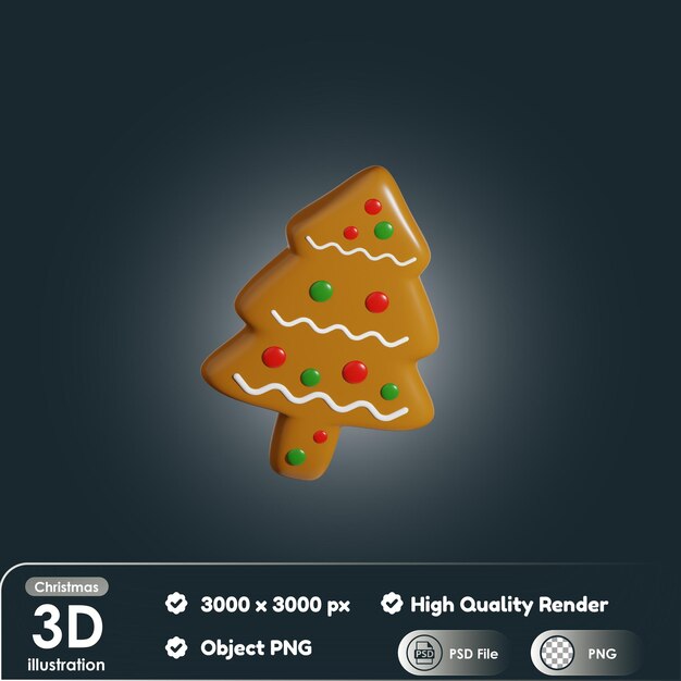 PSD pan de jengibre de navidad 3d