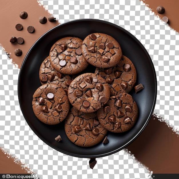 PSD a pan of chocolate cookies with the word  on it