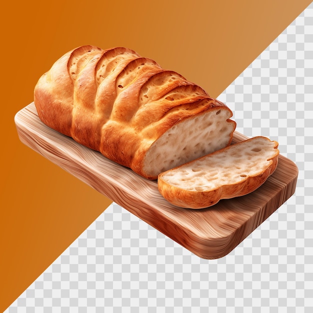 Pan en rodajas aislado sobre un fondo transparente