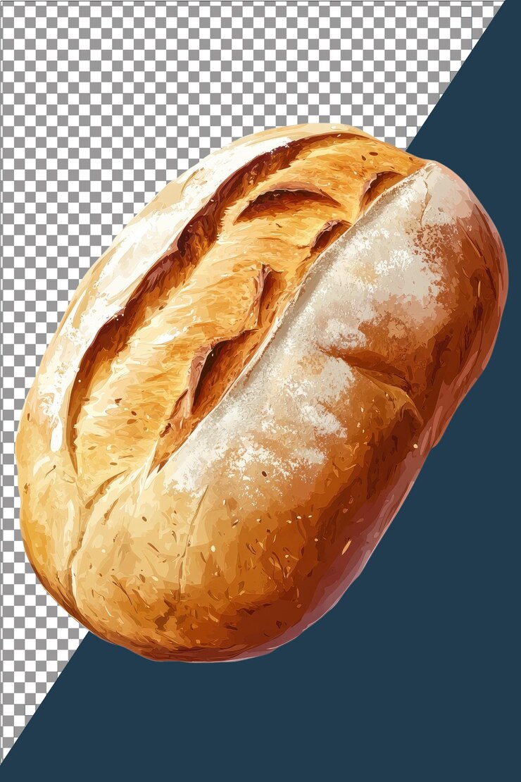 Pan de trigo recién horneado suave y saludable perfecto para el desayuno hiperrealista aislado blanco p