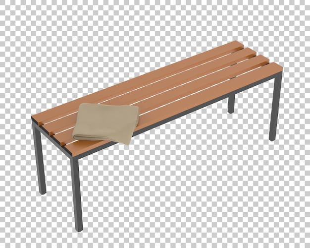 Panca spogliatoio su sfondo trasparente 3d rendering illustrazione