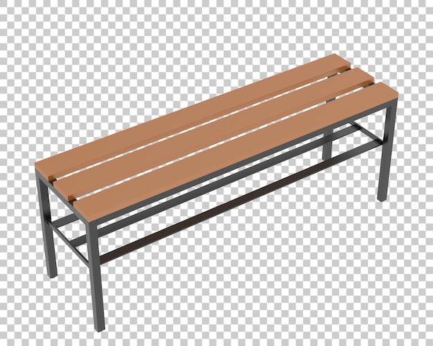 Panca spogliatoio su sfondo trasparente 3d rendering illustrazione