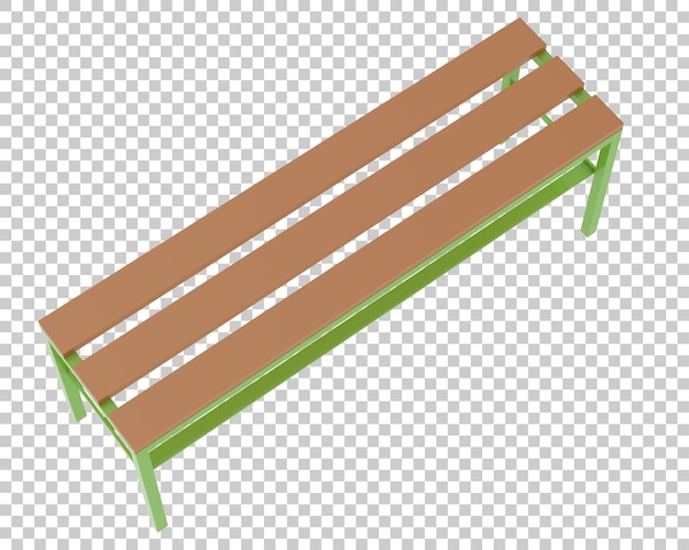 Panca spogliatoio su sfondo trasparente 3d rendering illustrazione