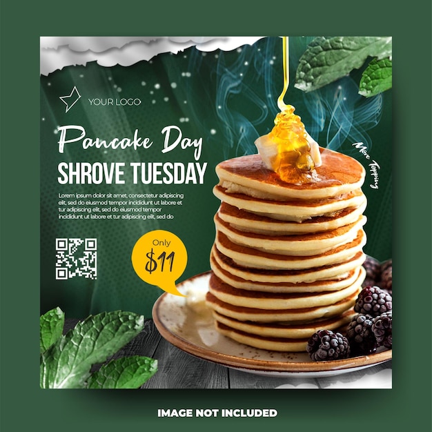 PSD pancake day shrove martes cartel banner redes sociales