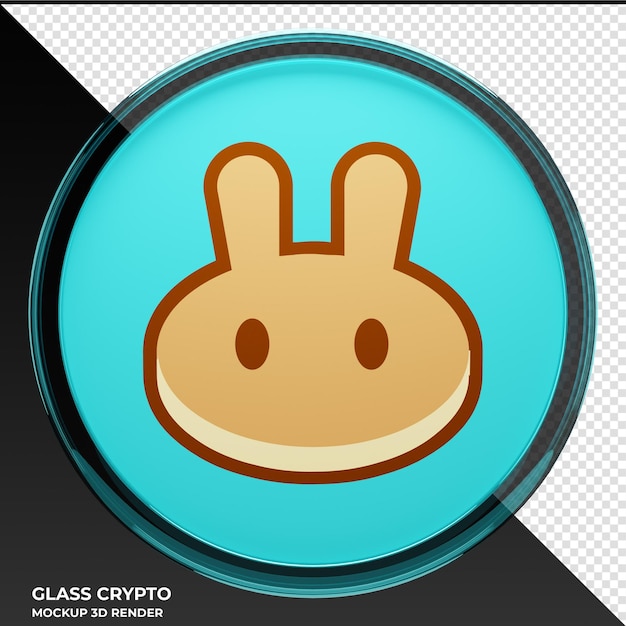 PancakeSwap CAKE Glas-Kryptomünze 3D-Illustration