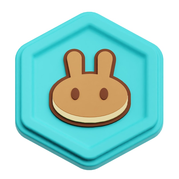 PancakeSwap-Krypto-Token 3D-Symbol isoliert auf weißem Hintergrund