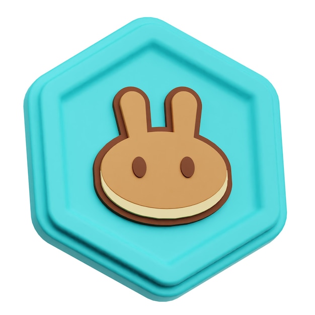 PancakeSwap-Krypto-Token 3D-Symbol isoliert auf weißem Hintergrund