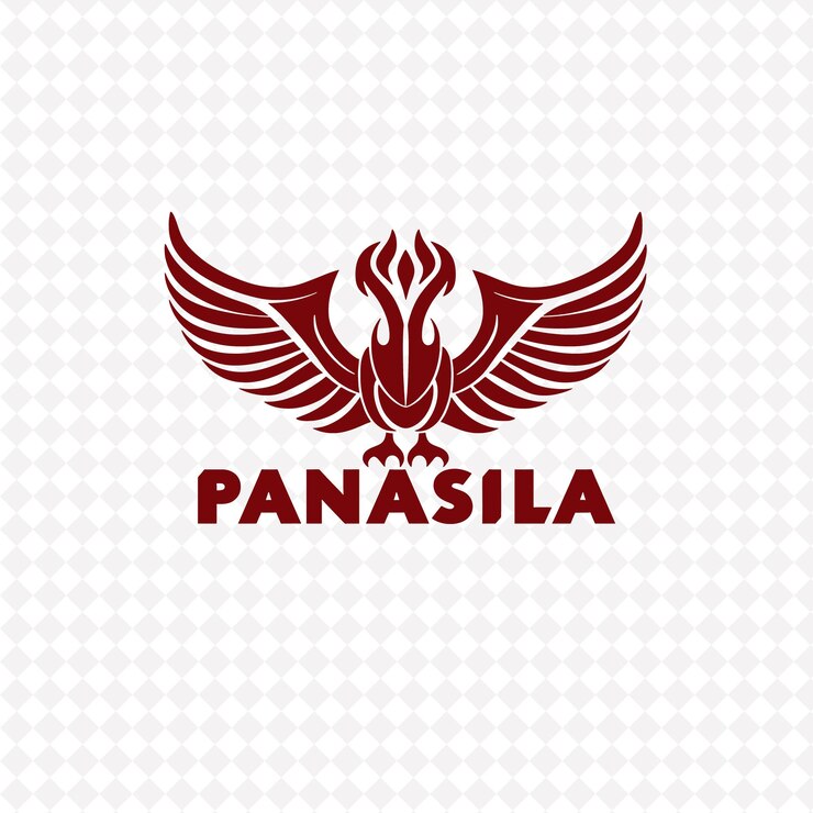 PSD pancasila con icono de monograma con las letras diseño vectorial abstracto inspirado en la cultura de pancasilla