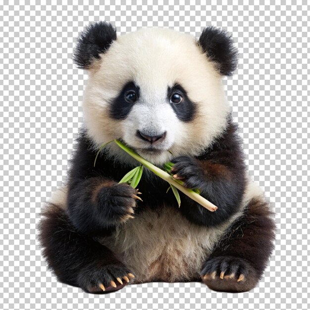 un panda bebé aislado en un fondo blanco