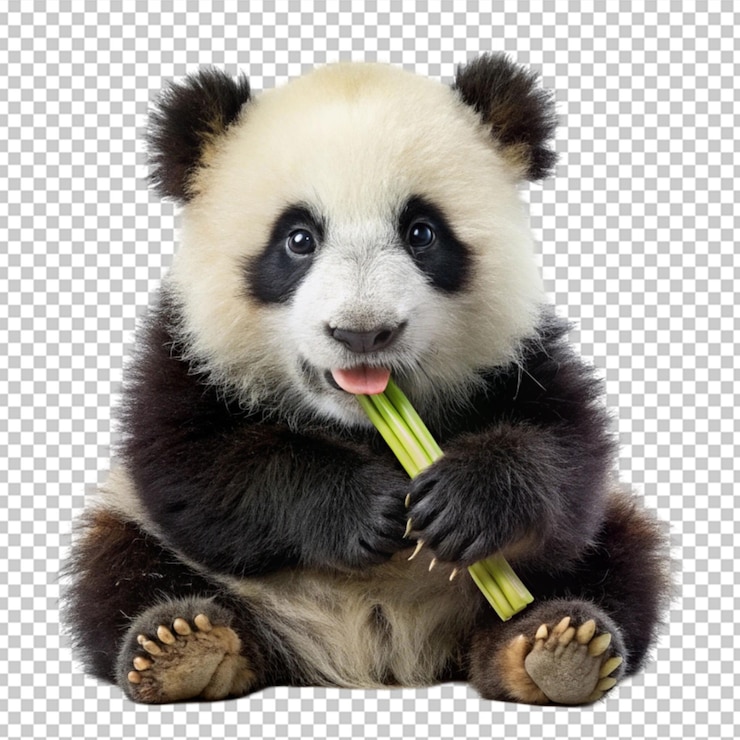 PSD un panda bebé aislado en un fondo blanco