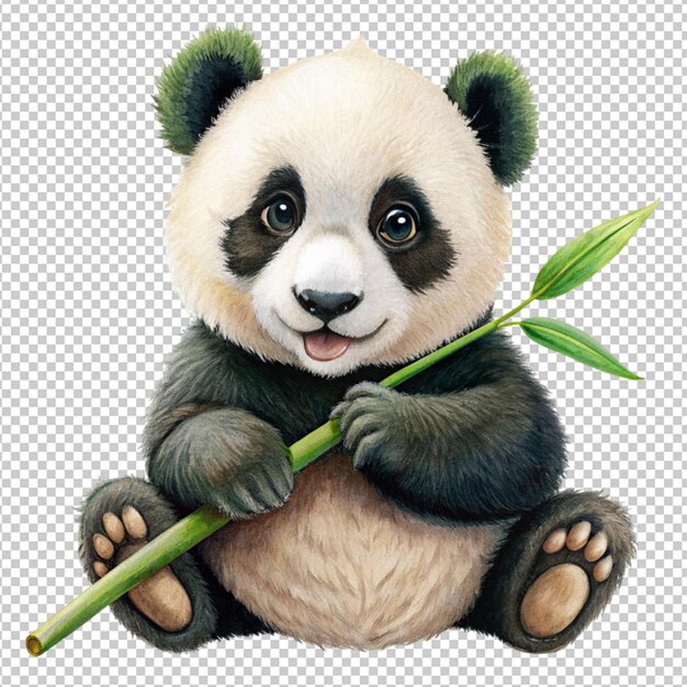 PSD panda bonito em fundo transparente