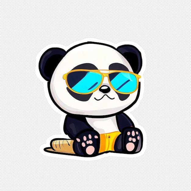 PSD panda de dibujos animados