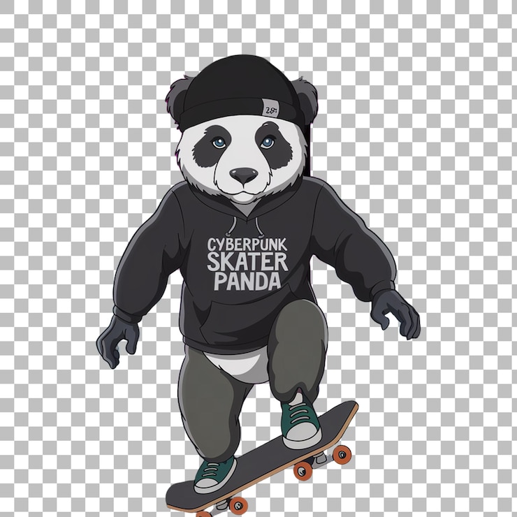 PSD panda para design de roupas de rua