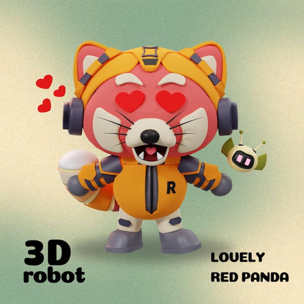 Panda rojo cyberpunk