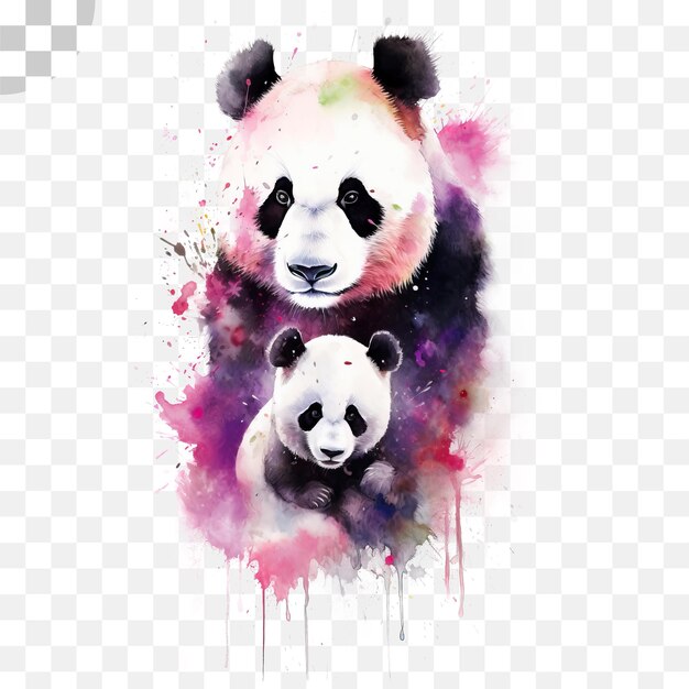 Panda-wasserfarbe