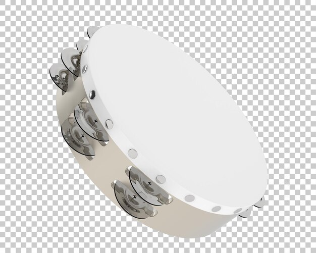 Pandereta en la ilustración de renderizado 3d de fondo transparente