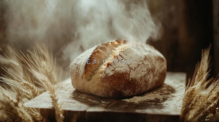 PSD pane al vapore a pasta acida artigianale su legno rustico