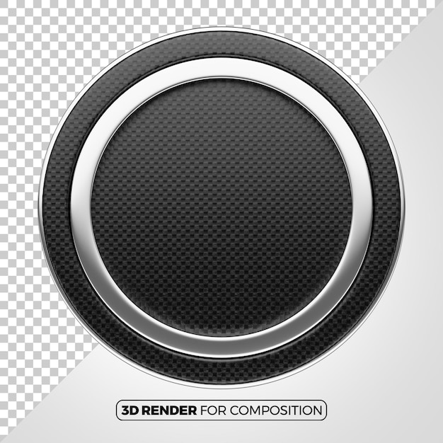 Panel 3D redondo con textura negra y plateada