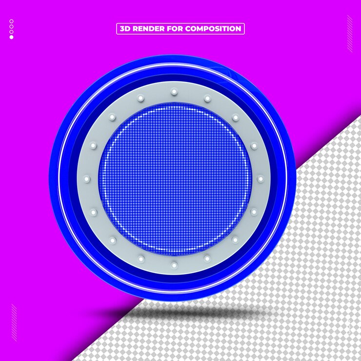 PSD panel de círculo de renderizado 3d