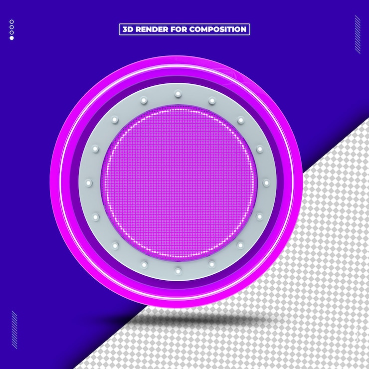 PSD panel de círculo de renderizado 3d