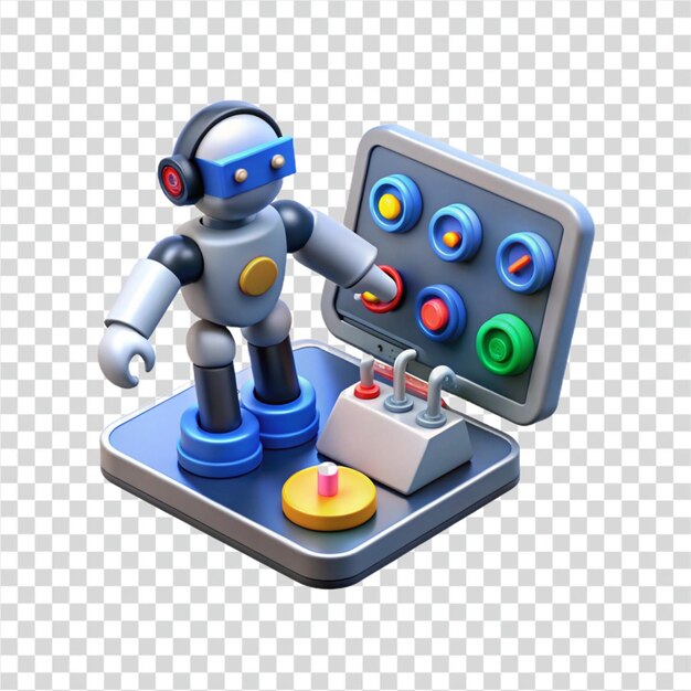 Panel de control de operación del robot Renderizado en 3D de la automatización robótica