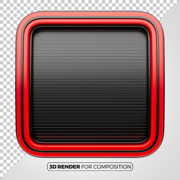 Panel cuadrado 3D rojo y negro