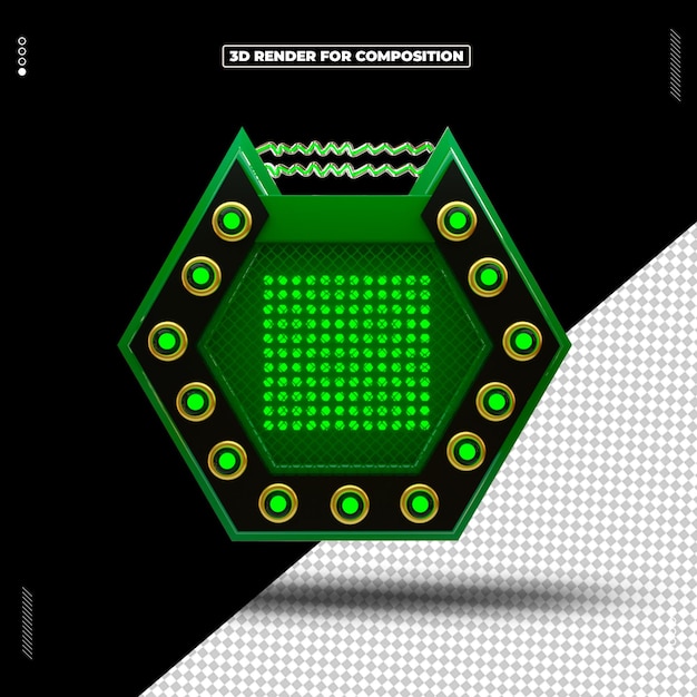 Panel de luz de objeto de render 3d