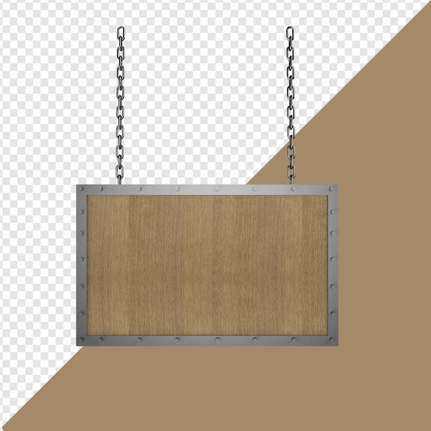 Panel de madera con borde metálico